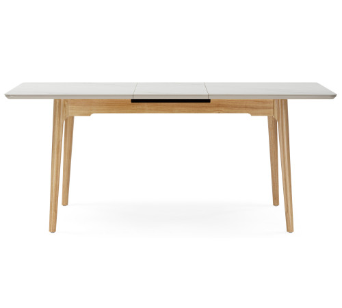 Стол Halmar 140(180)x80 белый спеченный камень / светлое дерево