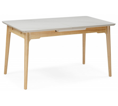Стол Halmar 140(180)x80 белый спеченный камень / светлое дерево