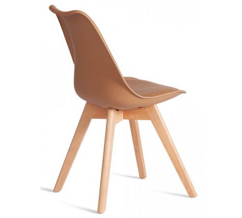 Стул TULIP (mod. 73-1) дерево/пластик/экокожа, 47,5x55x80 см, Бежевый (Latte)