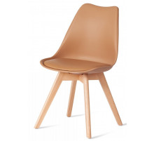 Стул TULIP (mod. 73-1) дерево/пластик/экокожа, 47,5x55x80 см, Бежевый (Latte)
