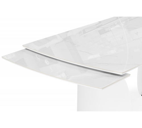 Стол Готланд 180(240)x90 statuario titan gloss / белый
