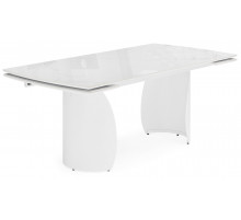 Стол Готланд 180(240)x90 statuario titan gloss / белый