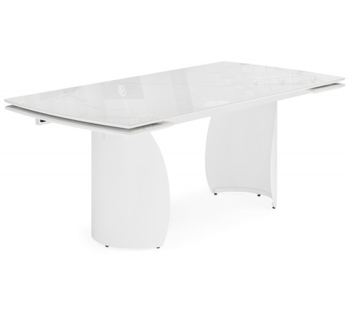Стол Готланд 180(240)x90 statuario titan gloss / белый