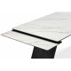 Стол Вейв 160(220)х89 белый с прожилками gilt white / черный