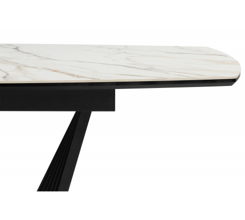 Стол обеденный Вейл 160(205)х89 gilt white / черный