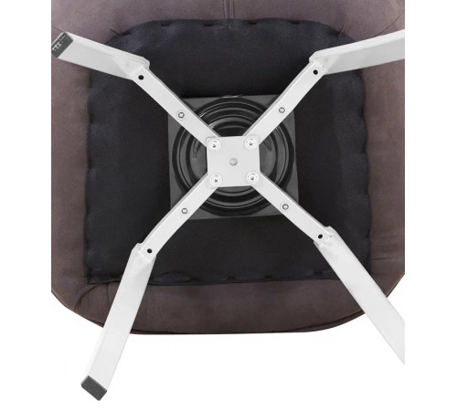 Стул DC837-VDBR-SMBL-360ARM Темно-коричневый#M45/велюр, белый каркас