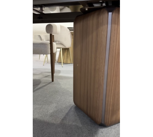 Стол ТЕРРА (TERRA) 240 (360) БЕЖЕВЫЙ МРАМОР TL-331, испанская керамика / Орех, ®DISAUR