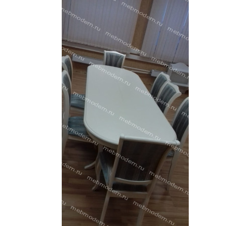 Обеденная группа SIENA SA-T6EX/OP-SC Ivory White ткань 180-19