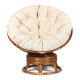 Кресло-качалка Папасан/Papasan (W 23/01 B) /с подушкой/ 115х78х104см, пекан орех, ткань старт