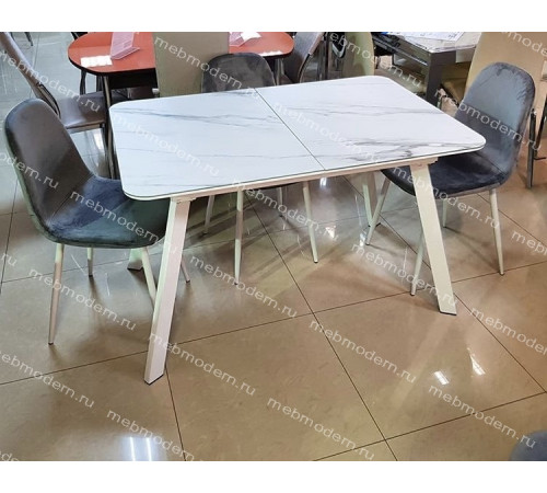 Стол ARUBA WHITE/cупер белое глянцевое стекло