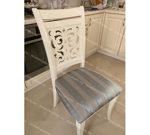 Обеденная группа SIENA SA-T6EX/SA-SC Ivory White ткань 180-19