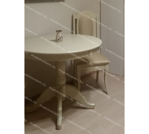 Обеденная группа Круглый/Королевский слоновая кость ткань Орфей 160/1