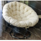Кресло-качалка Папасан/Papasan (W 23/01 B) /с подушкой/ 115х78х104см, античный черно-коричневый, ткань старт