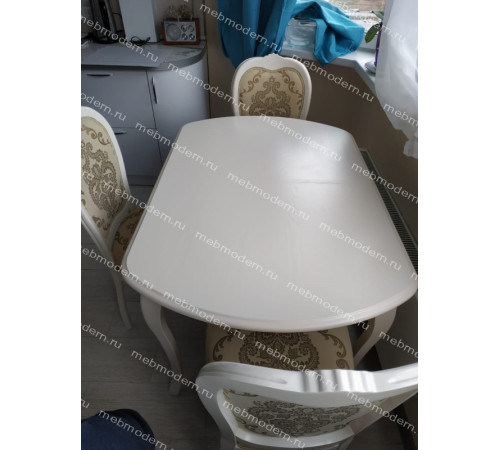 Обеденная группа стол Alicante и 4 стула Princess Butter white