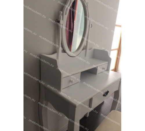 NY-V3024 Туалетный столик с пуфом Белый (White)