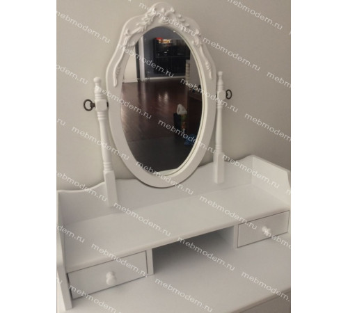 NY-V3024 Туалетный столик с пуфом Белый (White)