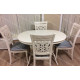 Обеденная группа Eva+Siena Ivory White ткань бирюзовая (H180-19)