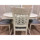 Обеденная группа Eva+Siena Ivory White ткань бирюзовая (H180-19)